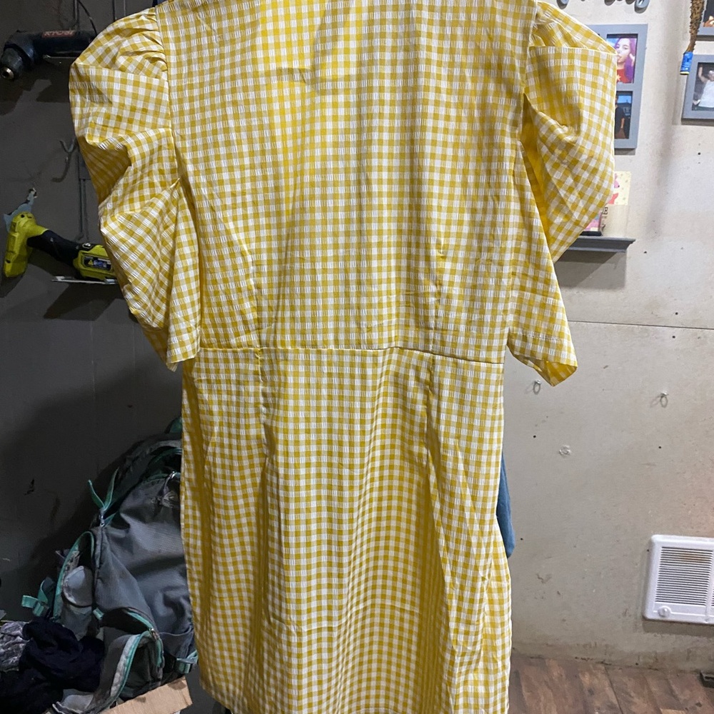 Max studio plaid ruffle maxi dress medium